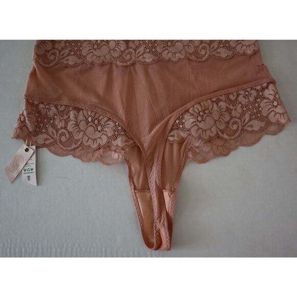 HAH - Hot as Hell Women's Sz Large Copper Rose Lace Smarty Pants Thong Bodysuit - Picture 6 of 6